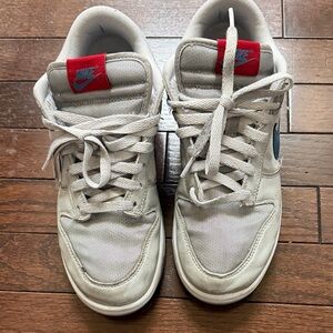 Nike Boys Cream and Red Dunk Sneakers